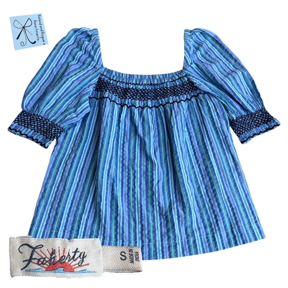 Faherty Presley Striped Swing Top Sz S